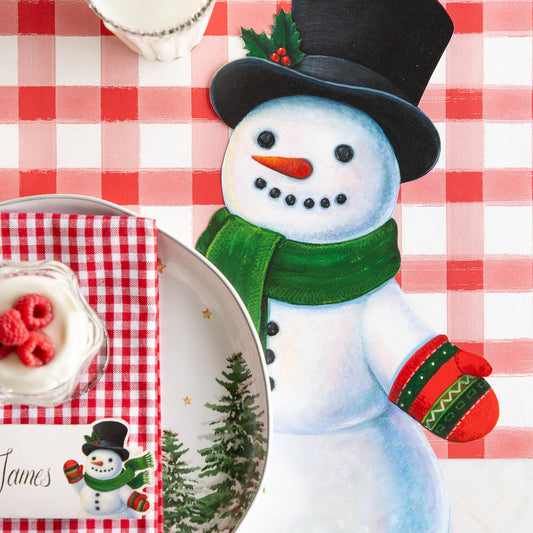 Die Cut Paper Placemat - Snowman