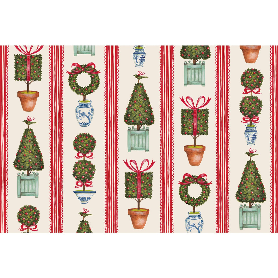 Paper Placemat Pad - Holiday Topiary