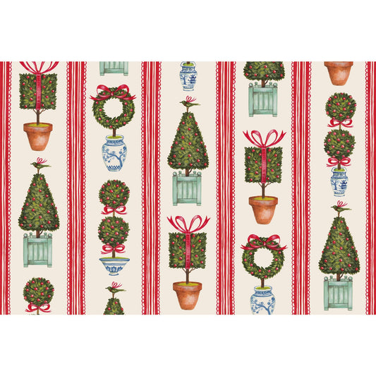 Paper Placemat Pad - Holiday Topiary