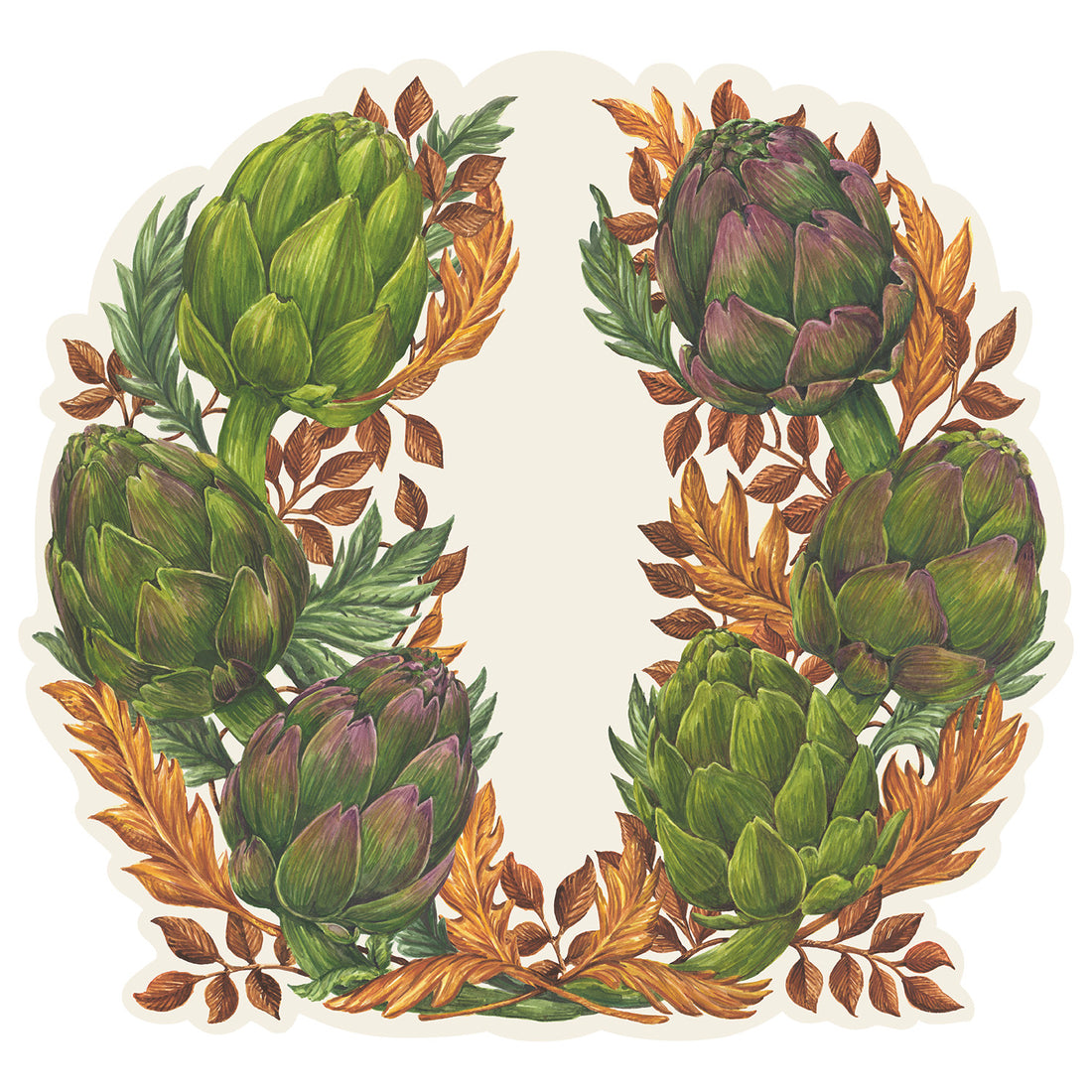 Die-cut Artichoke Wreath Placemat - 12 sheets