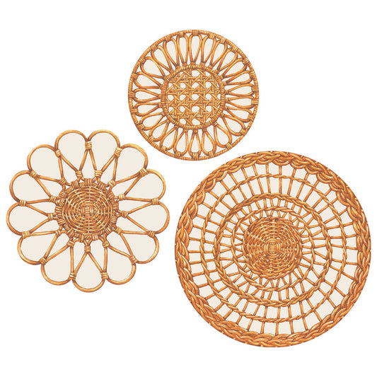 Pack of 12 Serving Papers - Rattan Weave