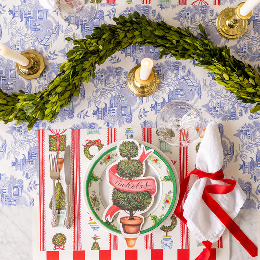 Paper Placemat Pad - Holiday Topiary
