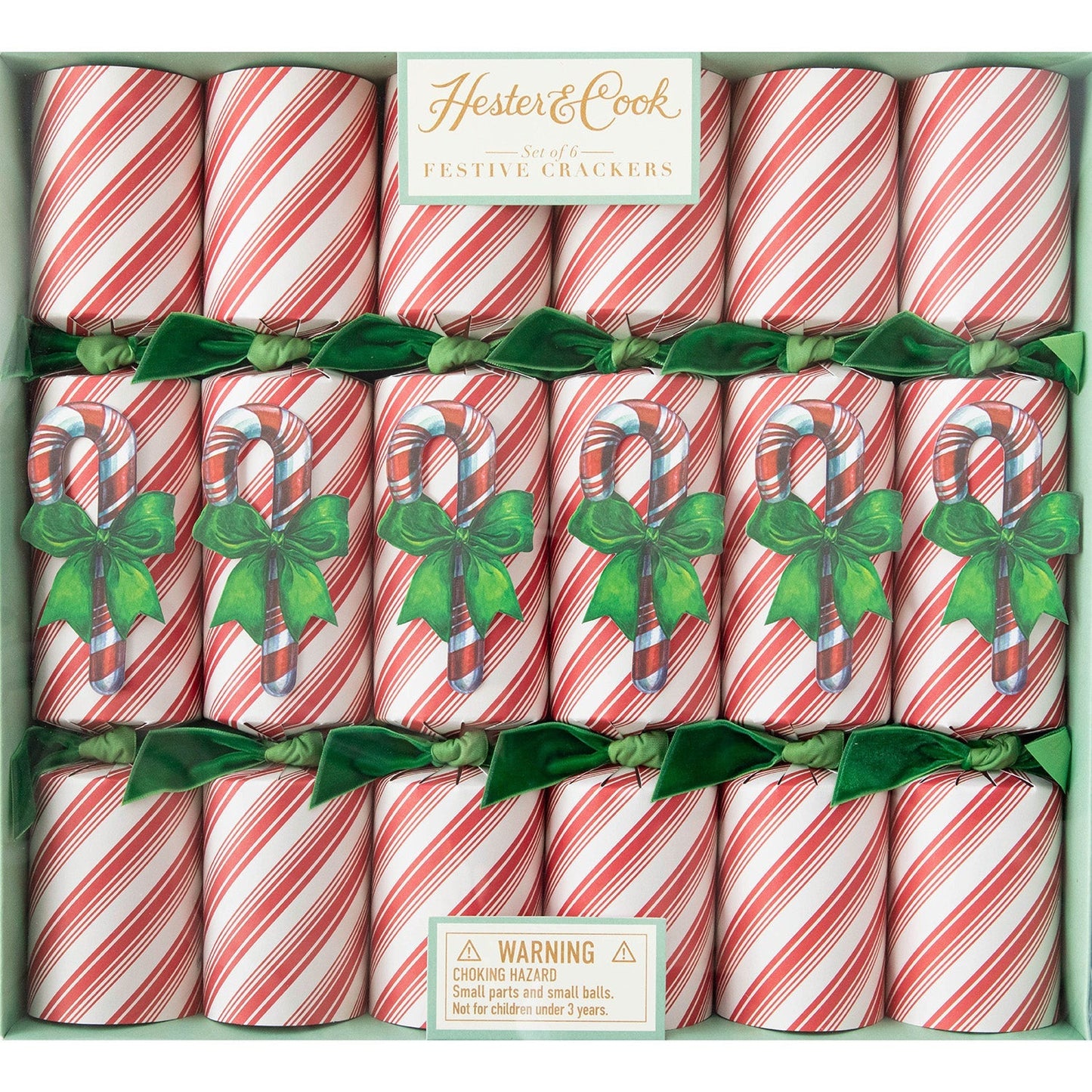 Festive Cracker Set of 6 - Candy Cane