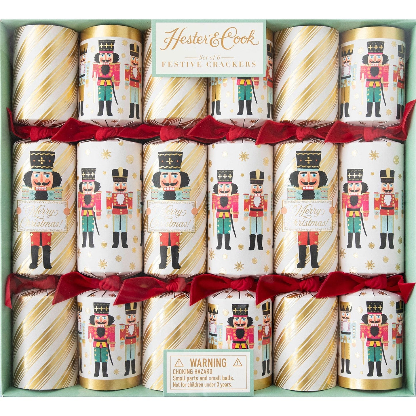 Festive Cracker Set of 6- Nutcrackers