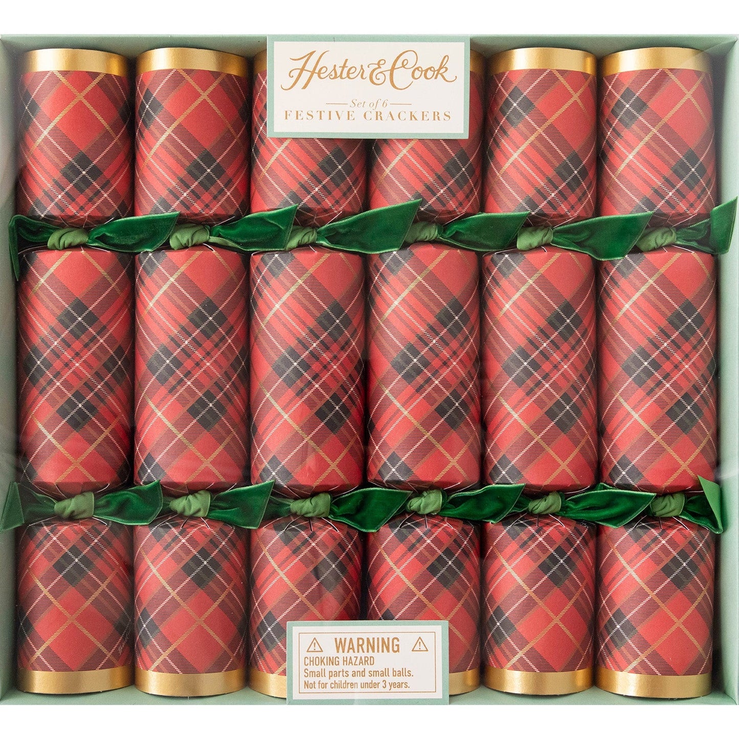 Festive Cracker Set of 6 - Red Plaid