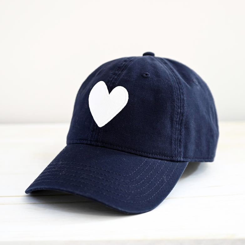 Baseball Hat Heart Patch Indigo/White