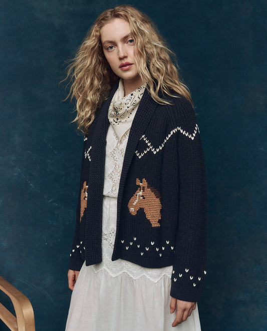 The Horse Lodge Cardigan - Navy