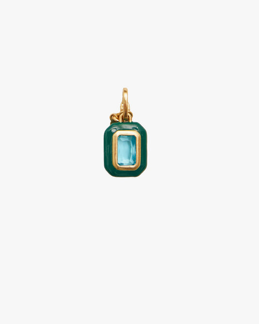 Colorblock Gemme Charm - Vintage Gold / Evergreen / Sky