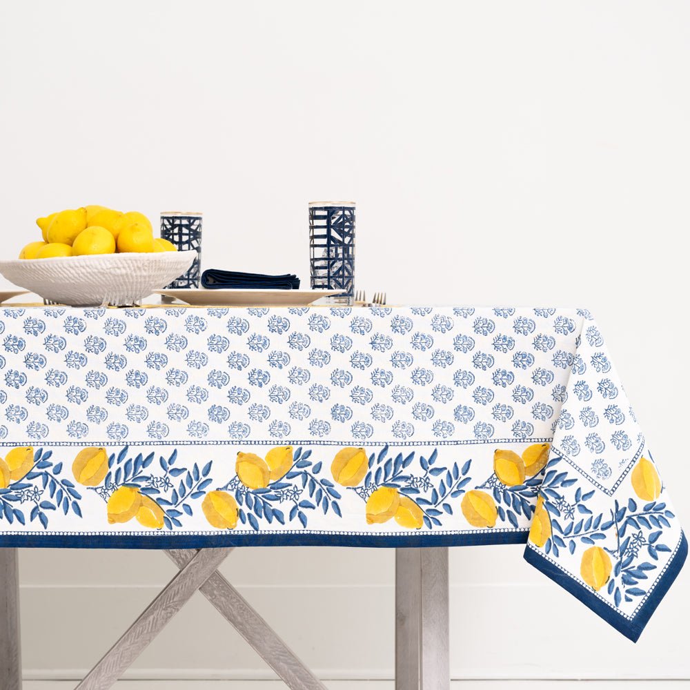 55"x55" Lemon Vine Tablecloth