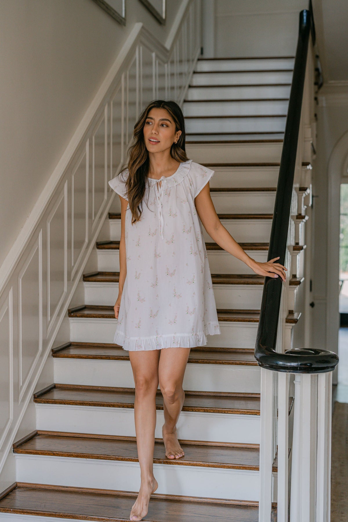 Lucy Ruffle Short Nightgown - Pink