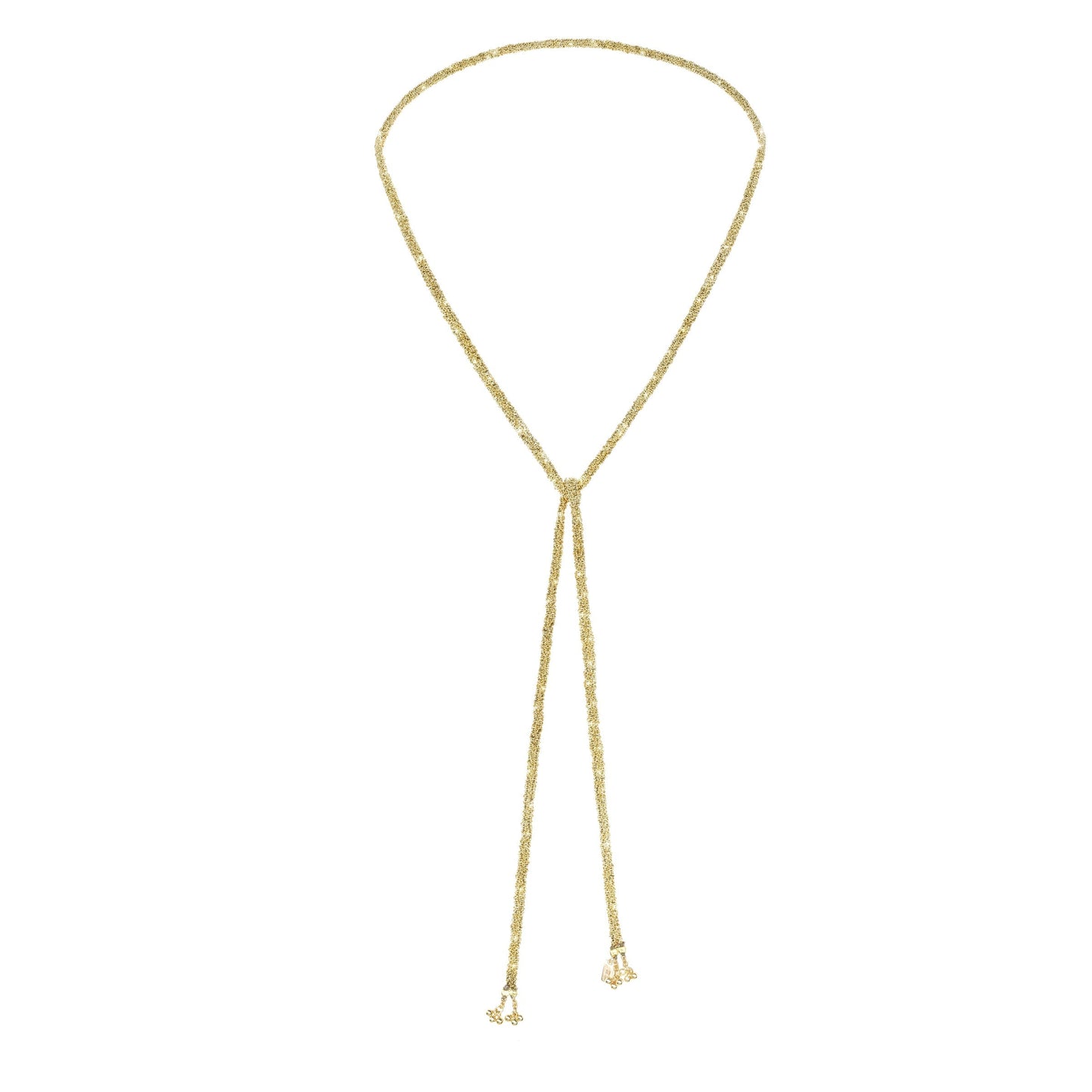 Woven Ribbon Necklace in Gold