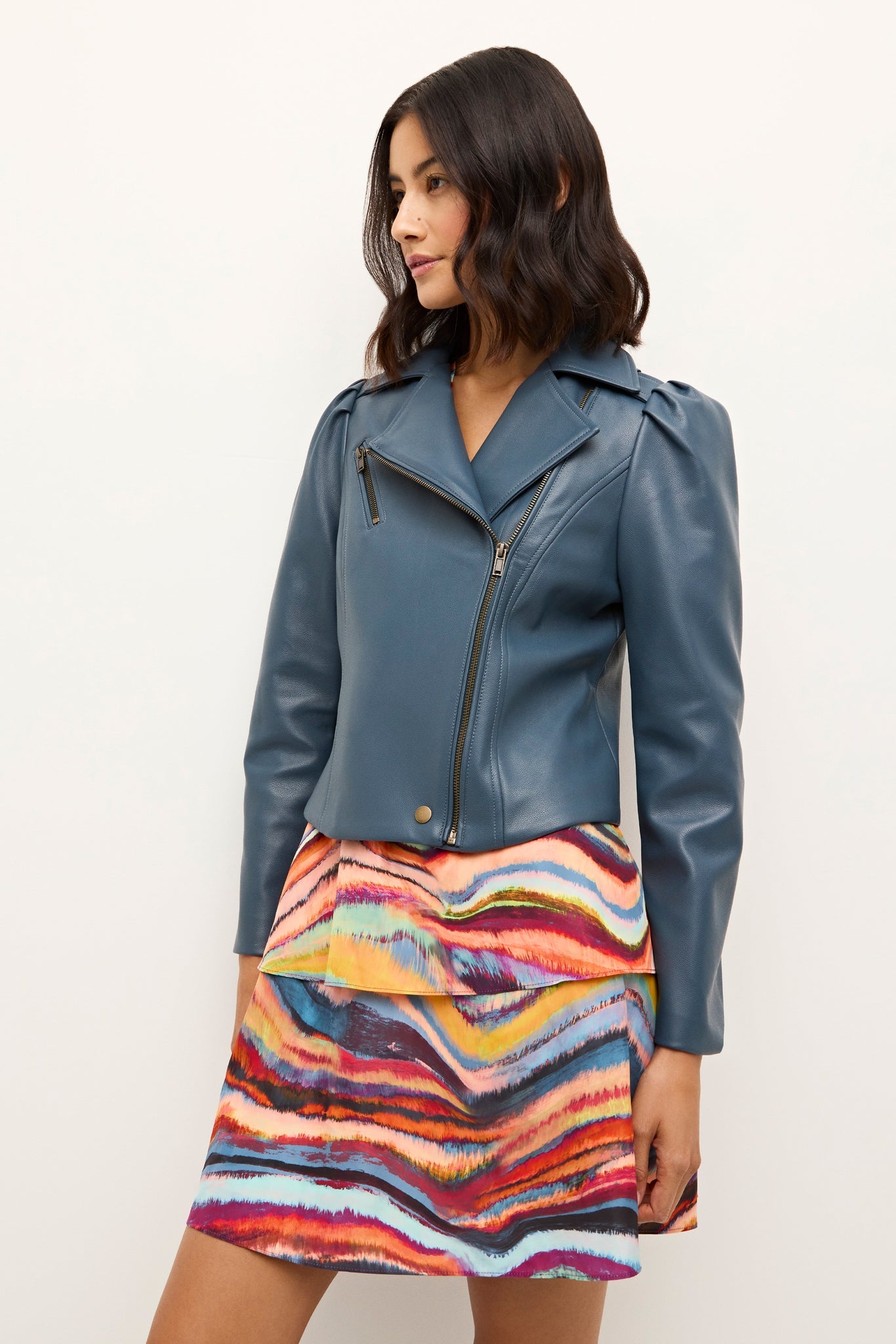 Maeve Moto Jacket - Space Blue