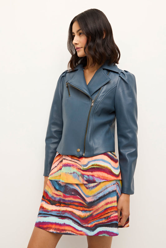 Maeve Moto Jacket - Space Blue