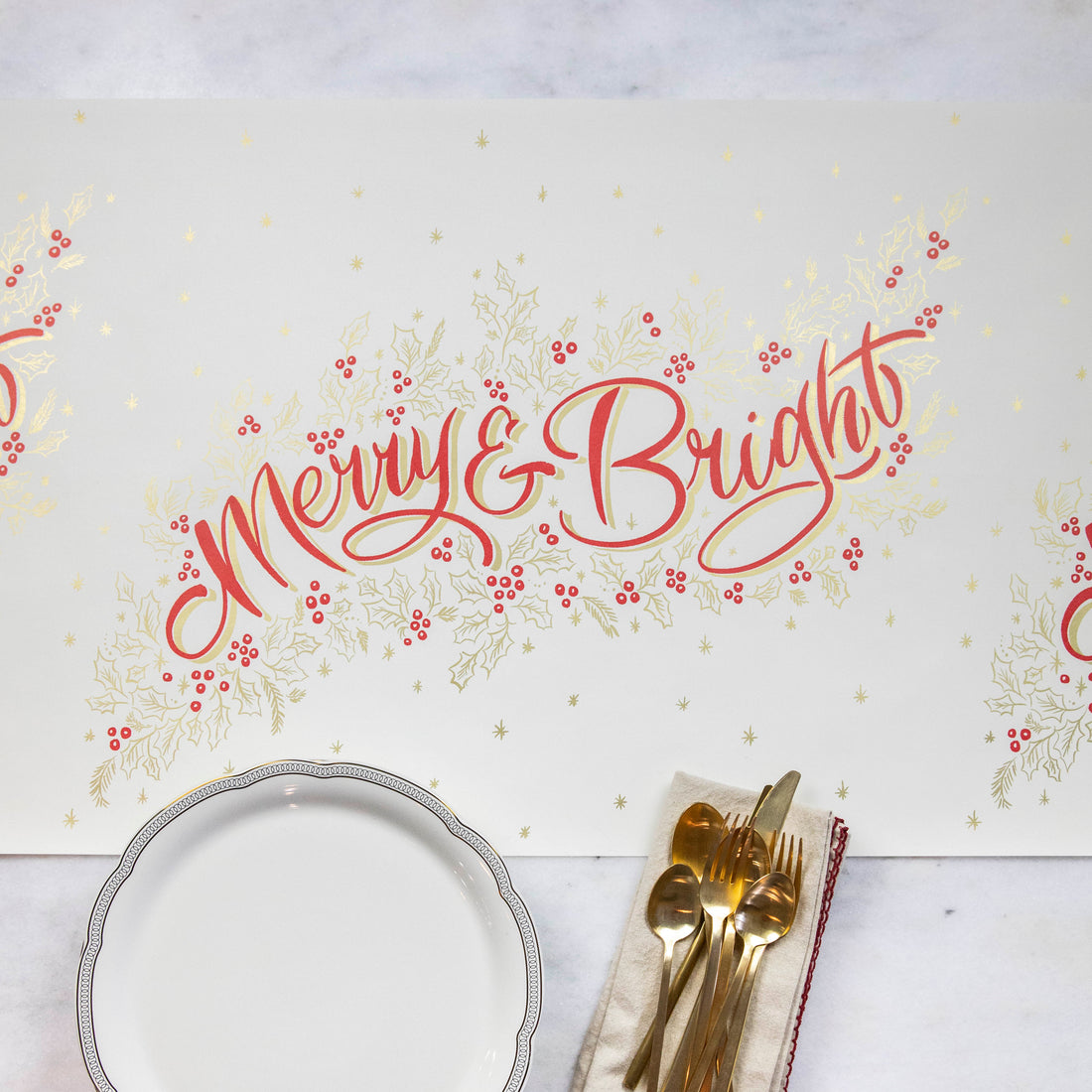 Paper Table Runner - Merry & Bright - 20"x25'