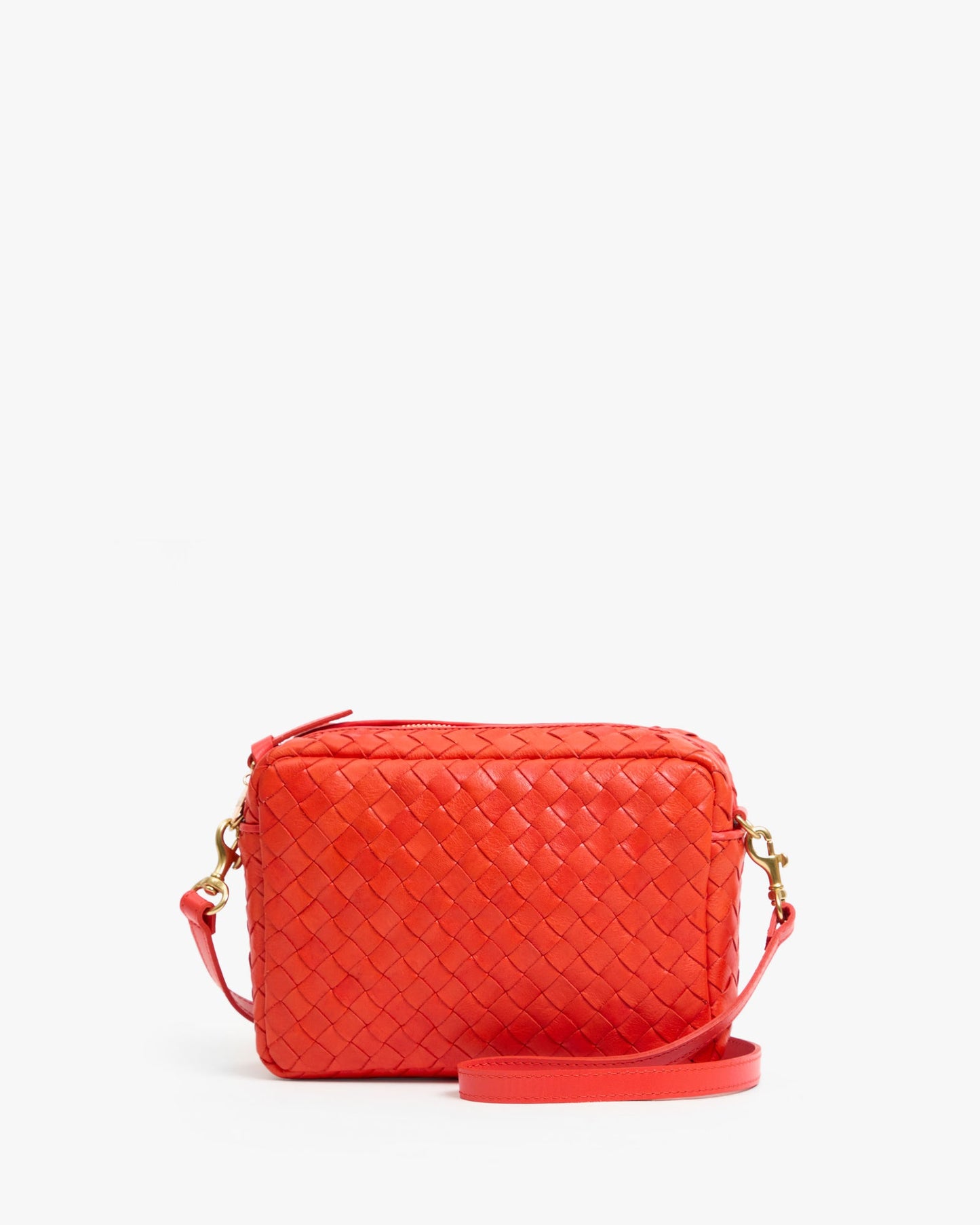 Midi Sac - Woven Diagonal - Bright Poppy