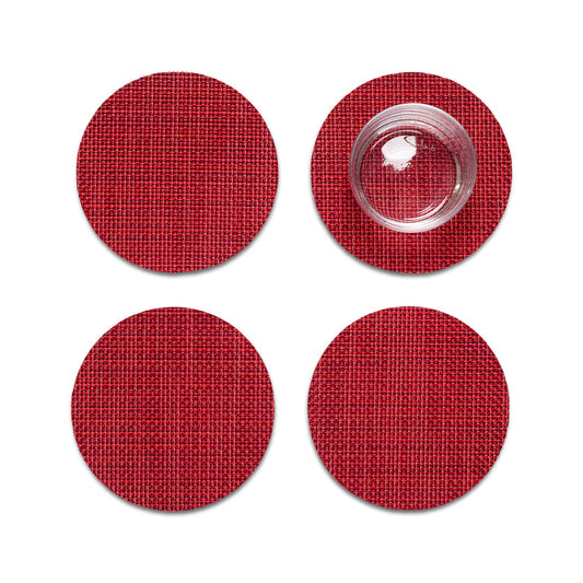 Chilewich - Mini Basketweave Coasters - Scarlet