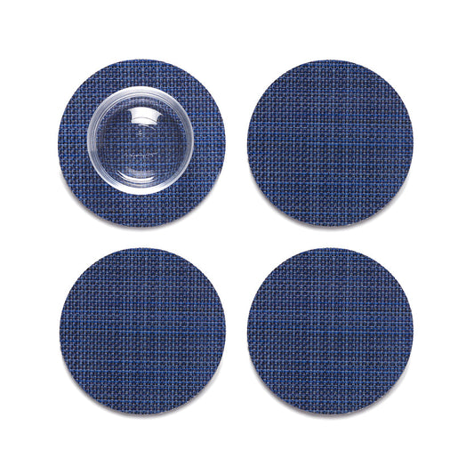 Mini Basketweave Coasters - Indigo