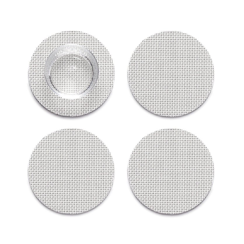 Mini Basketweave Coasters - White