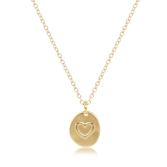 16" Necklace Gold - Inspire Love  Small Gold Charm