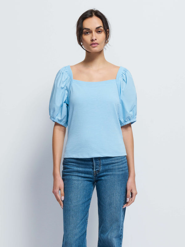 Naya Puff Sleeve Top - Powder Blue