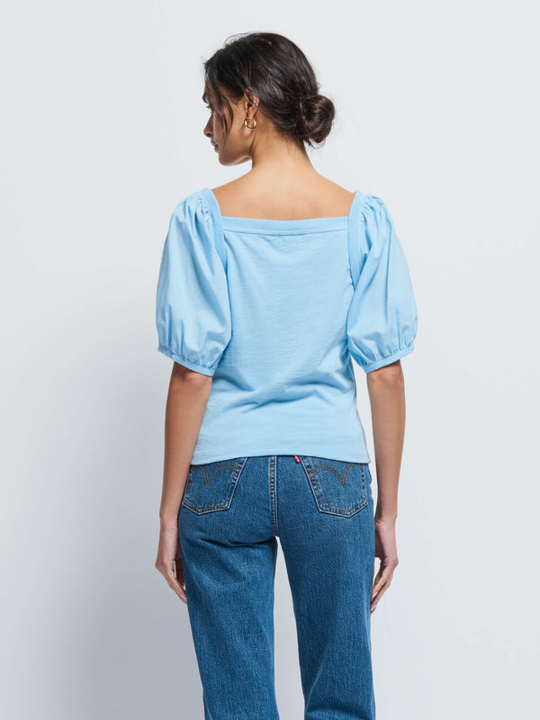 Naya Puff Sleeve Top - Powder Blue