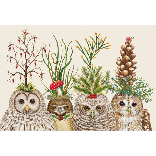 Paper Placemats Pad - Festive Little Owls