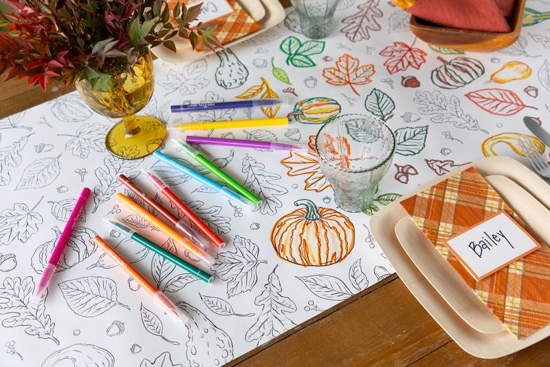 Coloring Table Runner - Autumn - 20" x 25'