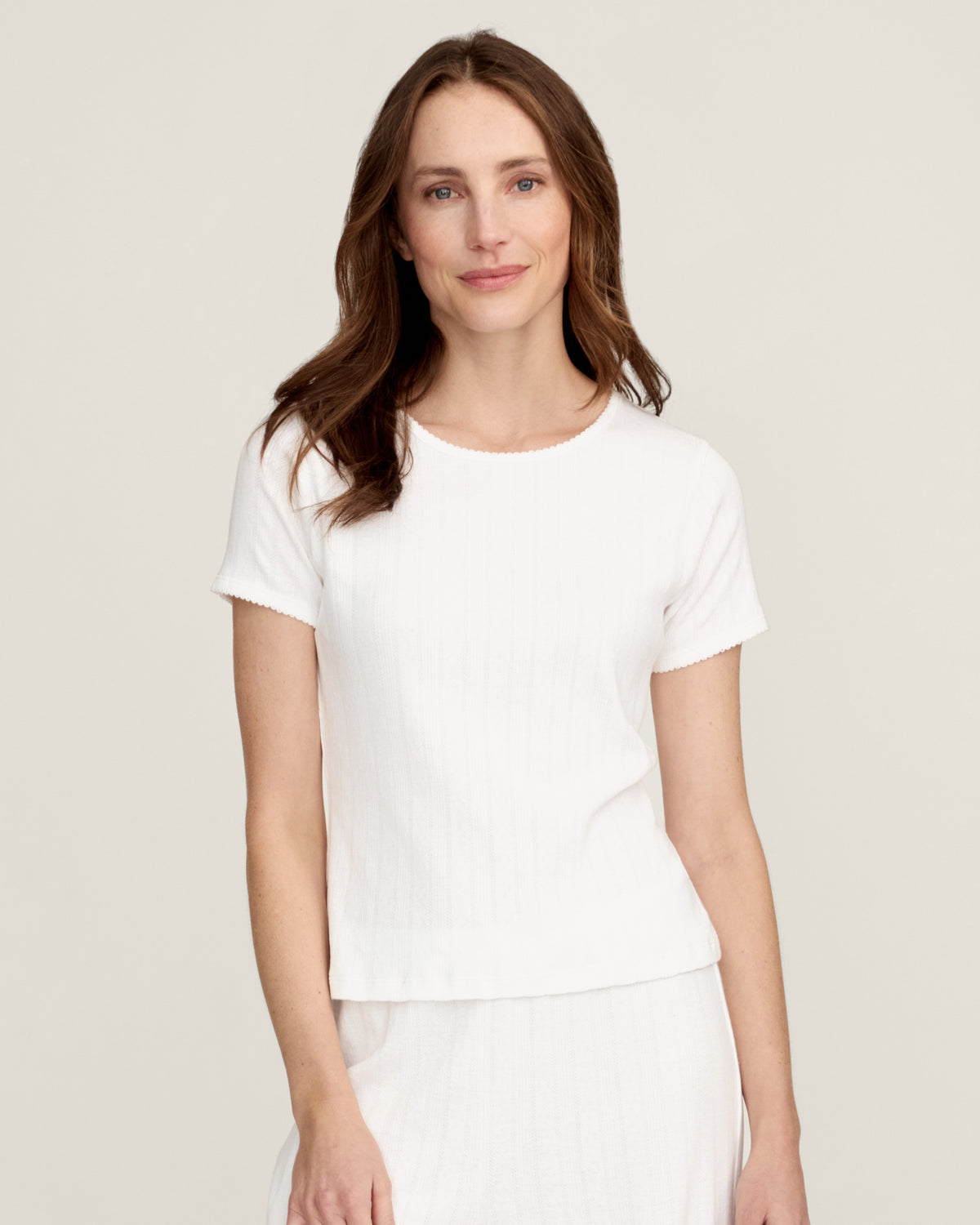 Pointelle T-Shirt - White