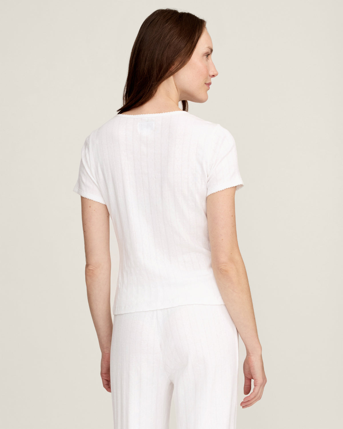 Pointelle T-Shirt - White