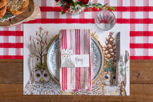 Paper Placemats Pad - Festive Little Owls