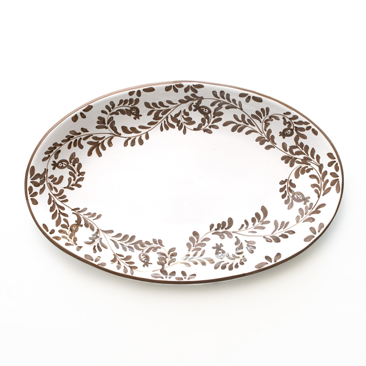 Pomegranate Scroll Chocolate Oval Tray