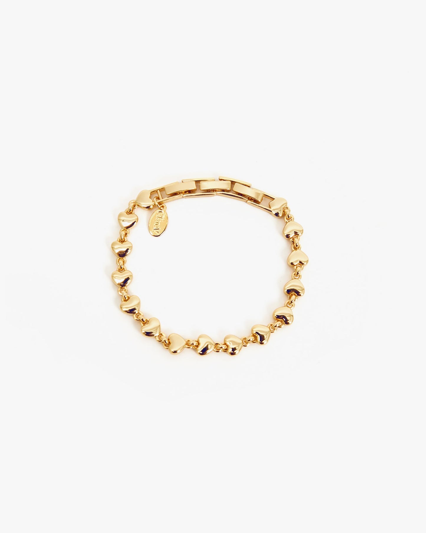 Puff Heart Chain Bracelet - Gold