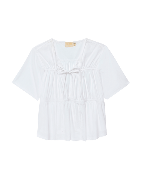 Robin Tie Front Tee - White