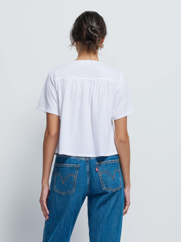 Robin Tie Front Tee - White