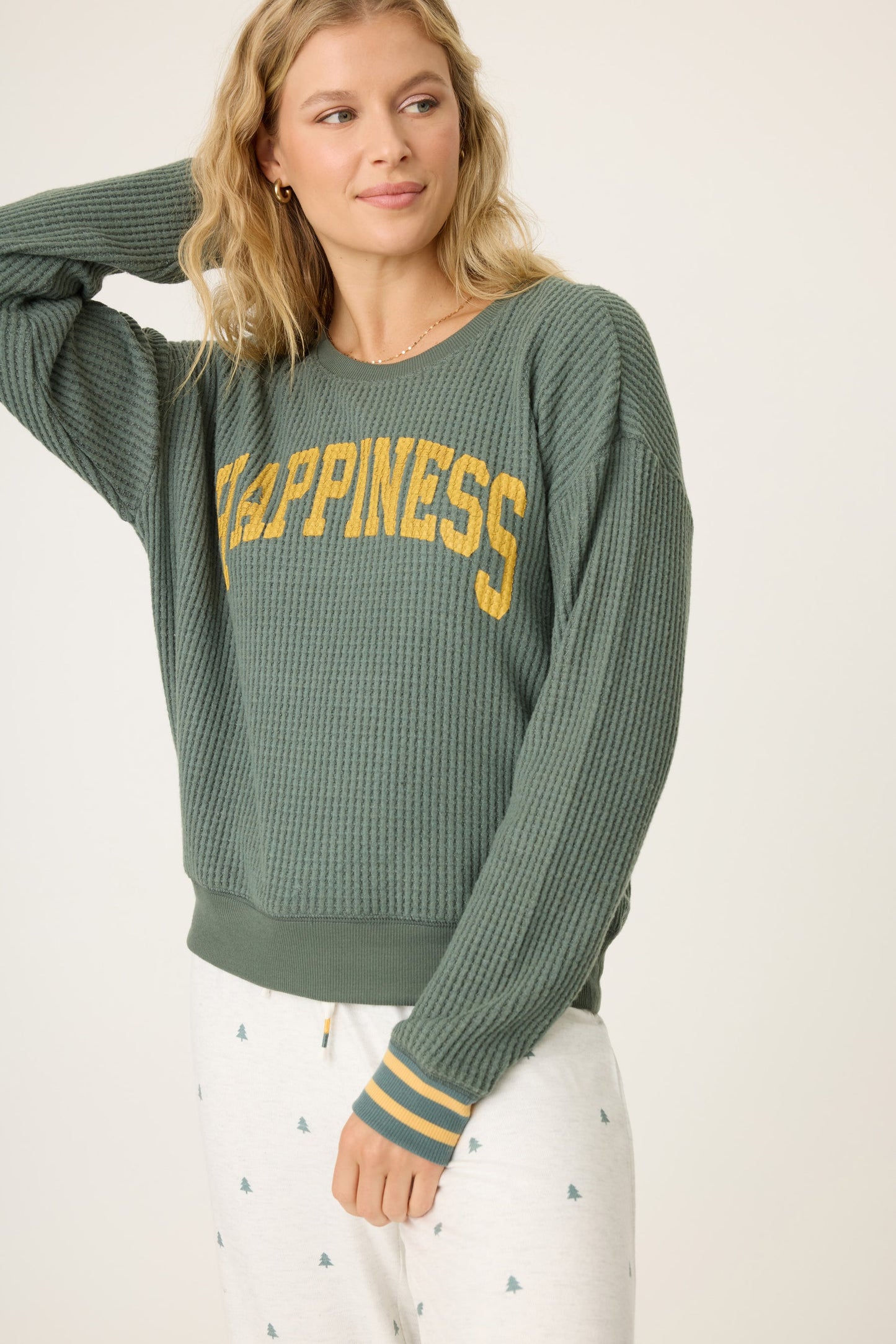 Campfire Cozy Long Sleeve Top - Sage Leaf