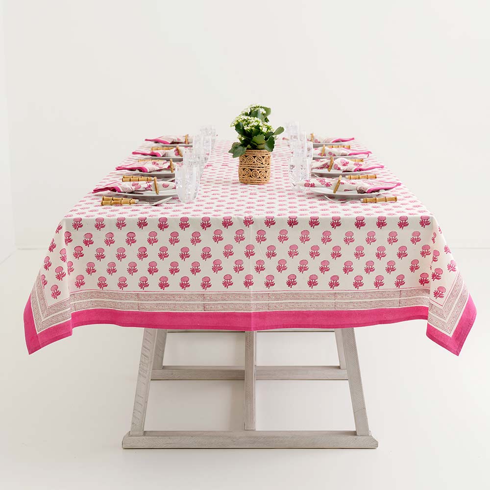 90" Round Rose Wine Tablecloth