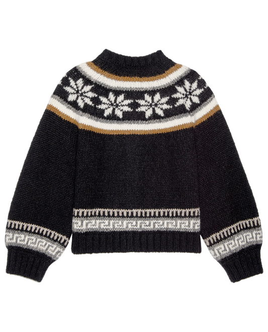 The Snowflake Ice Rink Cardigan - Black