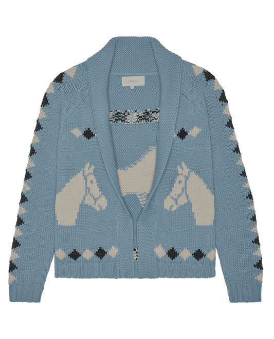 The Stable Lodge Cardigan - Blue Bell