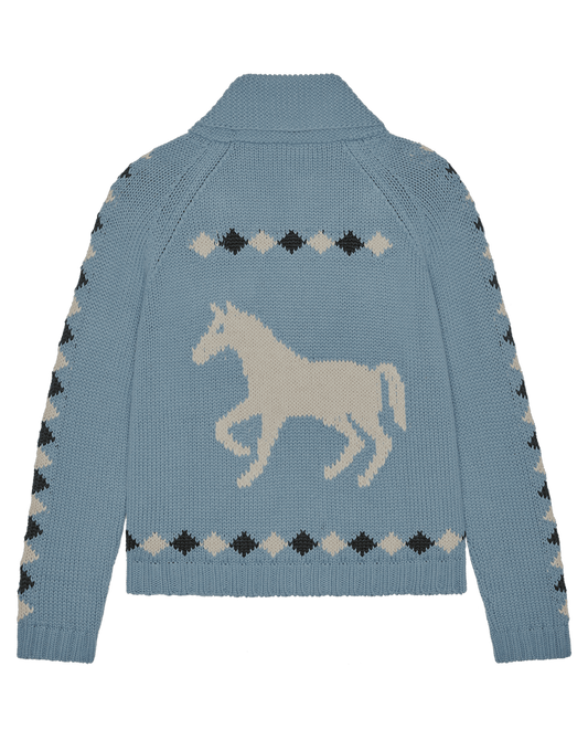 The Stable Lodge Cardigan - Blue Bell
