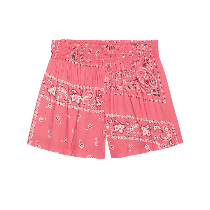 The Smocked Sleep Short - Pink Bandana Patchwork