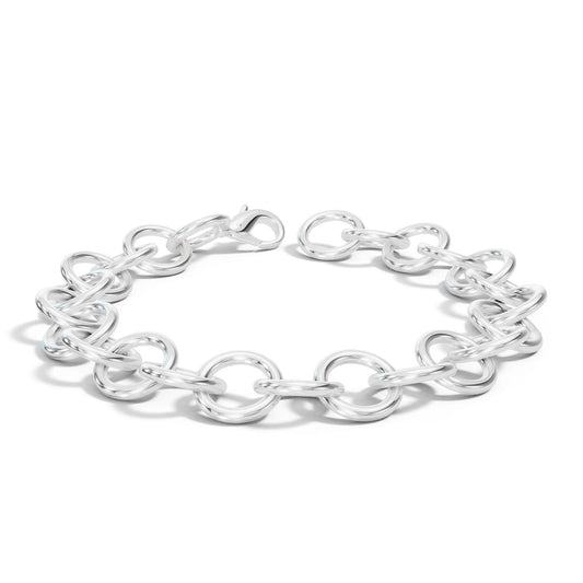 Silver Handmade Circle Chain Bracelet