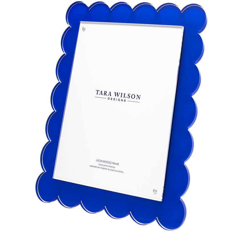 8" x 10" Lucite Scallop Frame - Blue