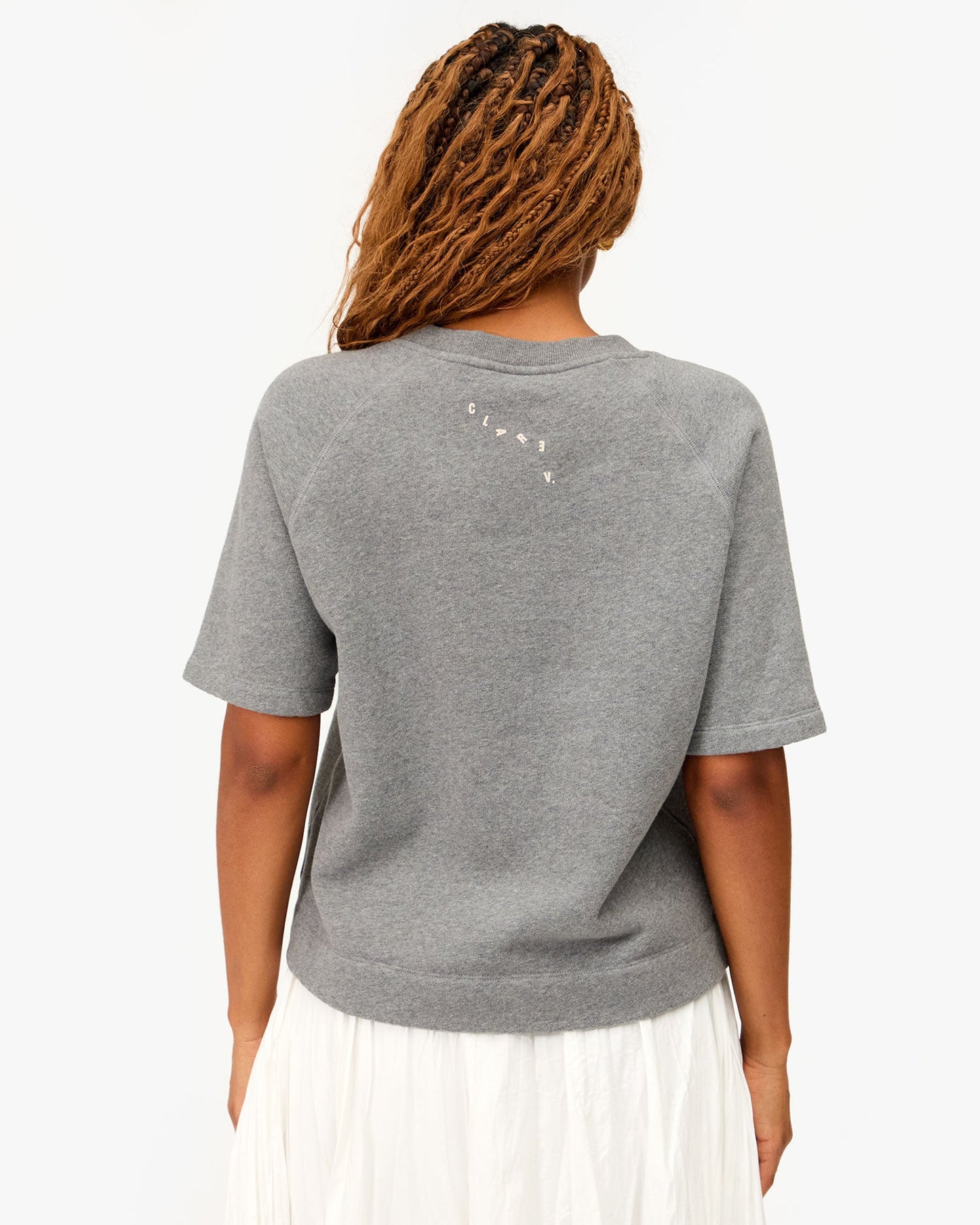 Short Sleeve Sweatshirt - Oui - Grey Melange