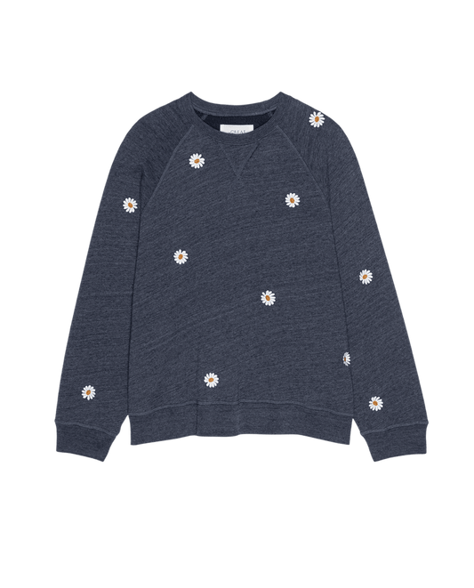 The Slouch Sweatshirt with Floating Daisy Embroidery