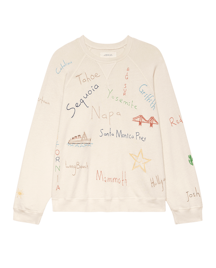 The Slouch Sweatshirt w/Golden State Embroidery - White Washed