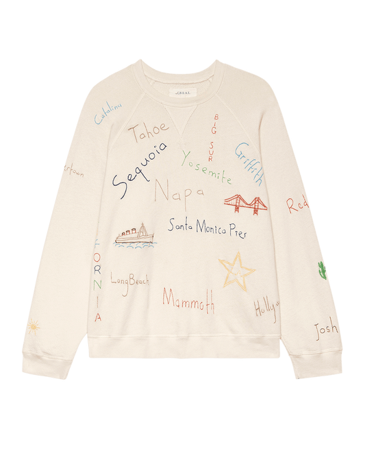 The Slouch Sweatshirt w/Golden State Embroidery - White Washed