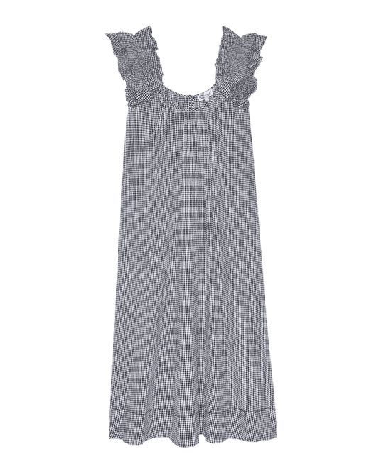 The Ruffle Coverup - Black and Cream