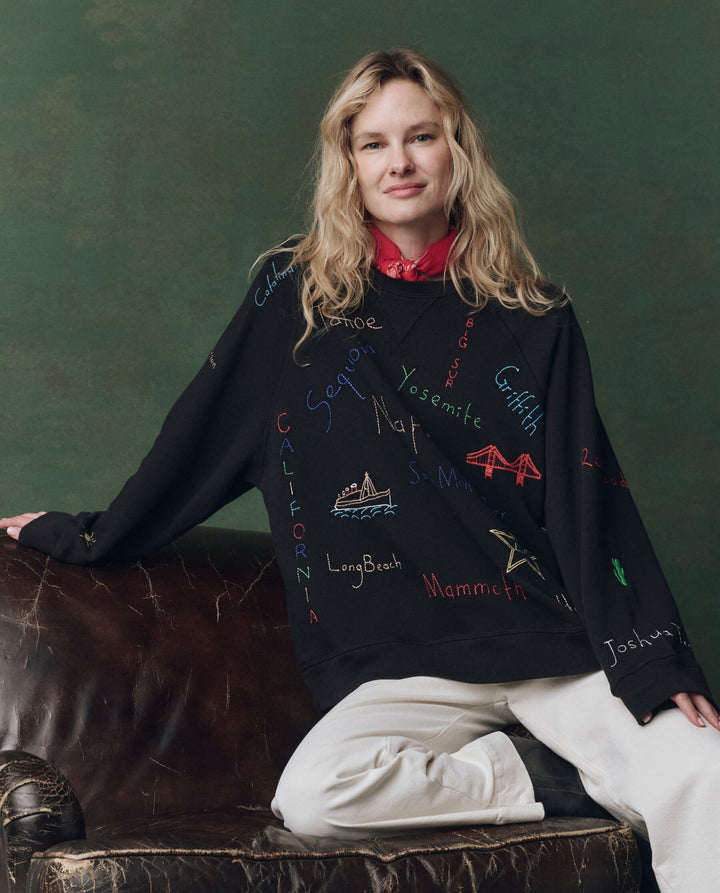 The Slouch Sweatshirt w/Golden State Embroidery - Almost Black