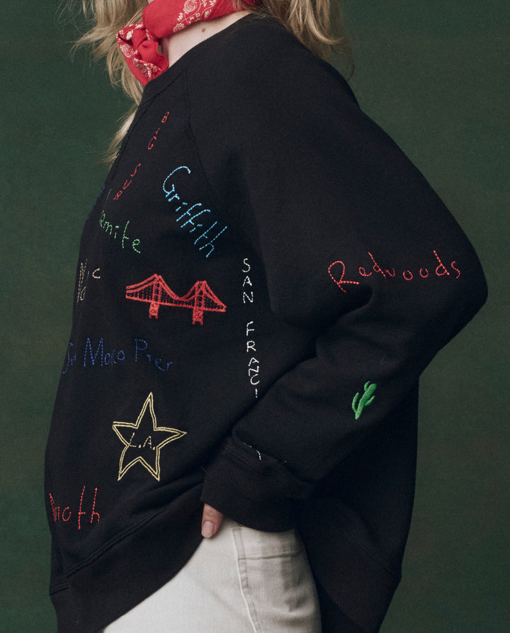 The Slouch Sweatshirt w/Golden State Embroidery - Almost Black