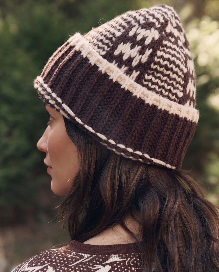 The Chalet Beanie -  Walnut & Cream